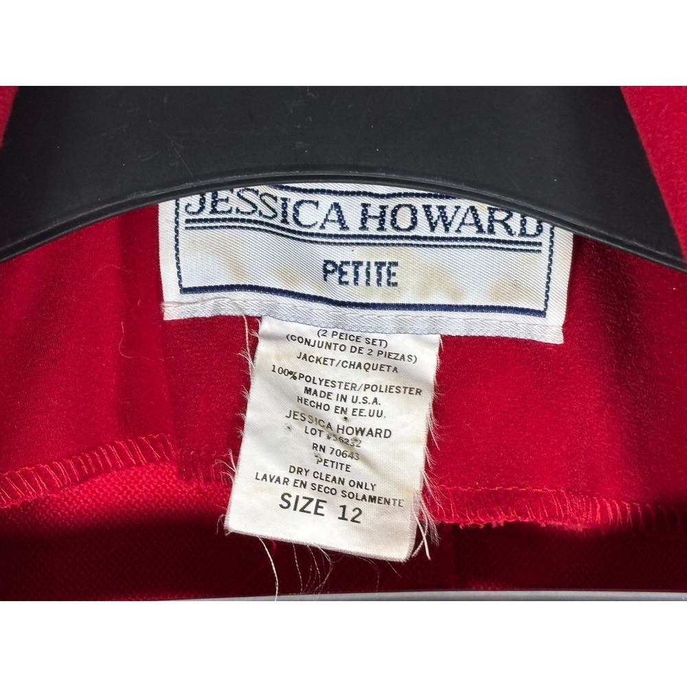 Jessica Howard Petite Red Blazer Shawl‎ Collar Multi Button Jacket Size 12P - Picture 8 of 8